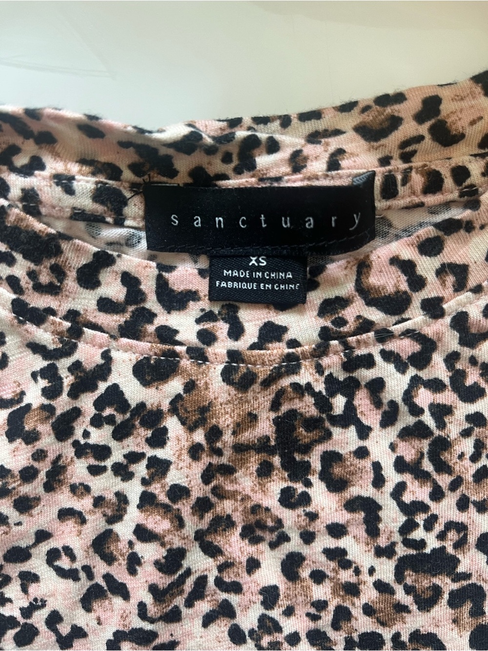 Sanctuary Pink Leopard-Print Crewneck Tee